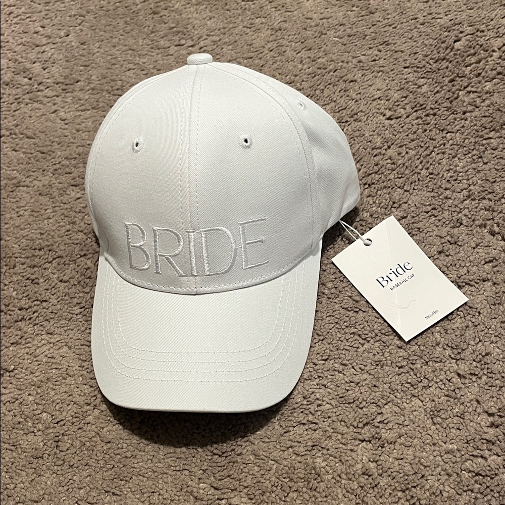 BRIDE Embroidered White Baseball Hat by Label